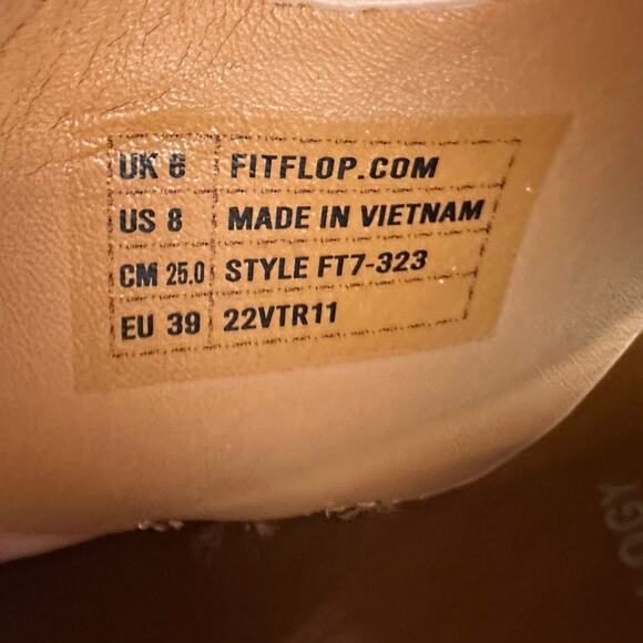 FitFlop Rose Metallic F-mode Leather/Cork Flatform Sandals Sz8 - Picture 3 of 7